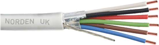6 Core 22 AWG Shielded Solid Conductor Cable
